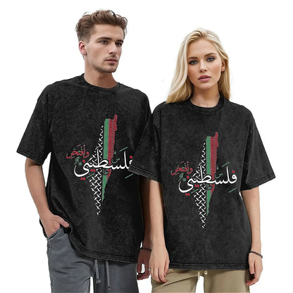 T-shirt noir carte Palestine