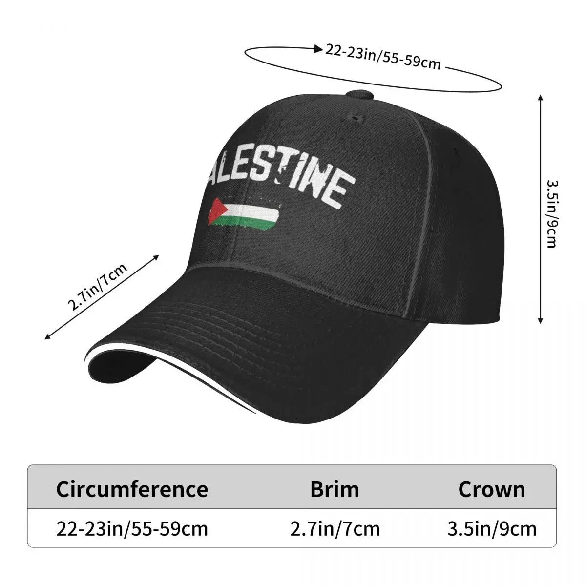 Casquette Palestine noir