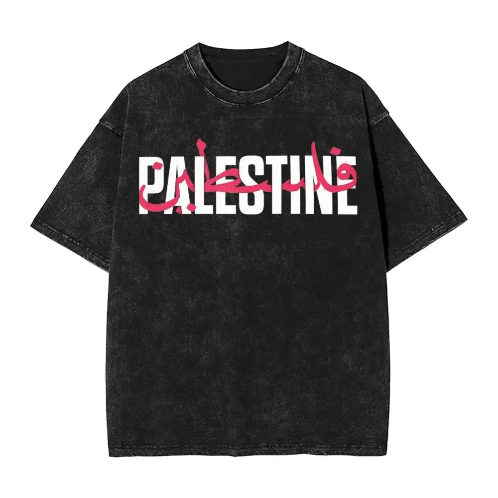 T-shirt Palestine noir & rouge
