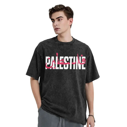 T-shirt Palestine noir & rouge