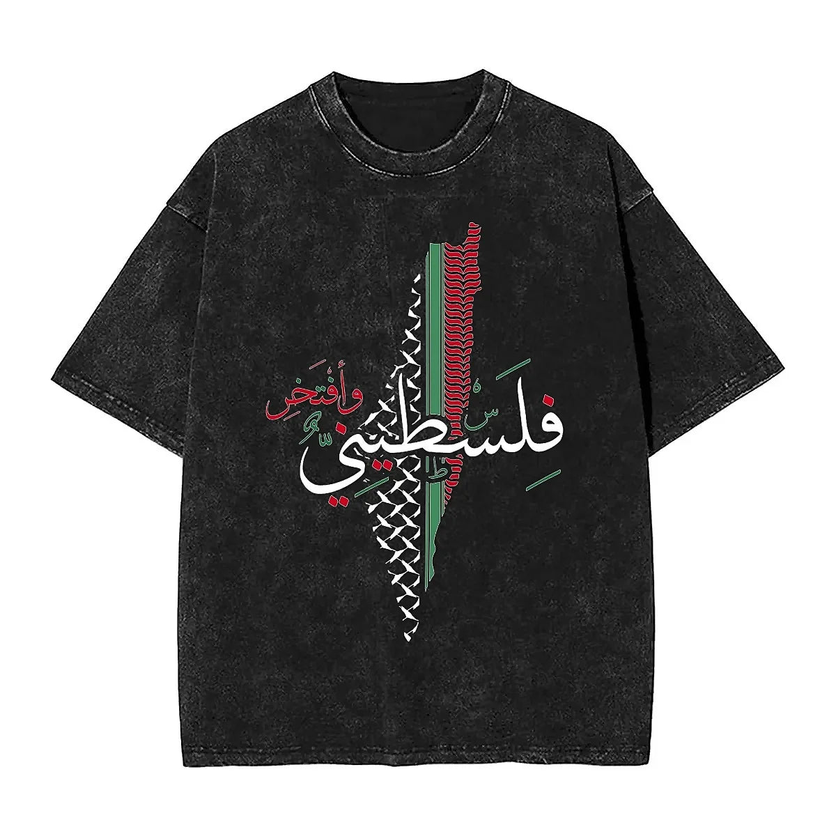 T-shirt noir carte Palestine